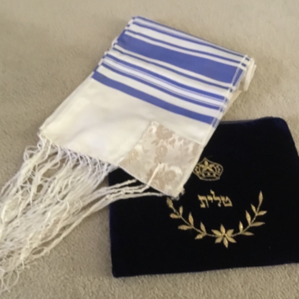 Three Vintage Velvet Blue Pouches Judaica Lined - Picture 5 of 12